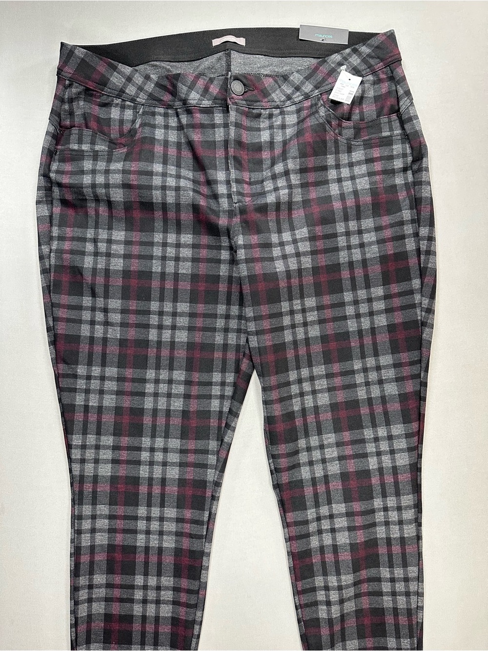 NWT Maurices Skinny Ankle Mid Rise Plaid Pants, Stretch - Womens 20W Regular - Picture 3 of 16